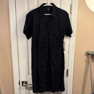 NWT Athleta Black Linen Mini Dress